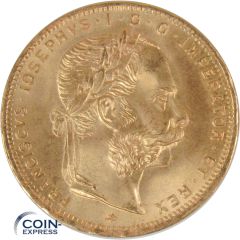 8 Florin - 20 Franken Goldmünze Österreich 1892 - Franz Joseph I.