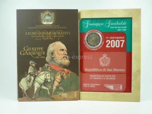 2 Euro Gedenkmünze San Marino 2007 Giuseppe Garibaldi
