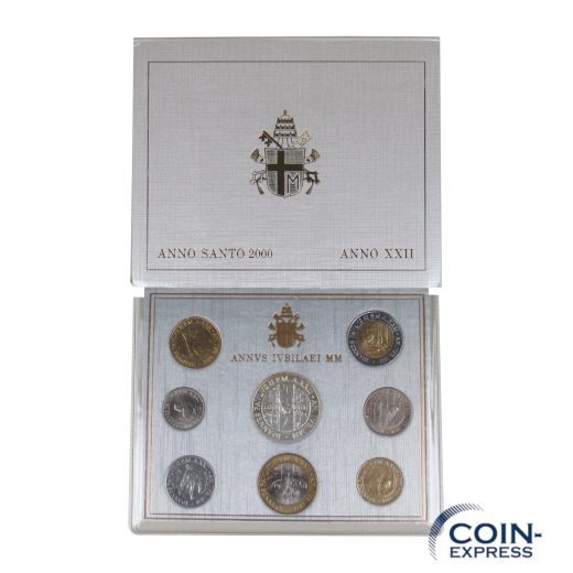 Lire Kursmünzensatz Vatikan 2000 BU