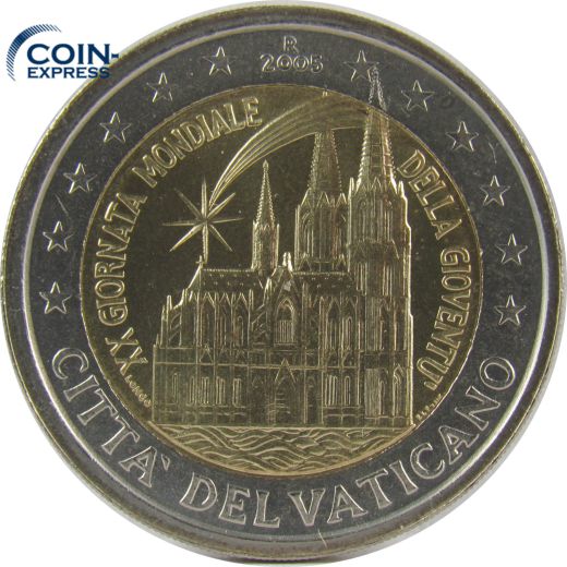 2 Euro Gedenkmünze Vatikan 2005 XX. Weltjugendtag in Köln