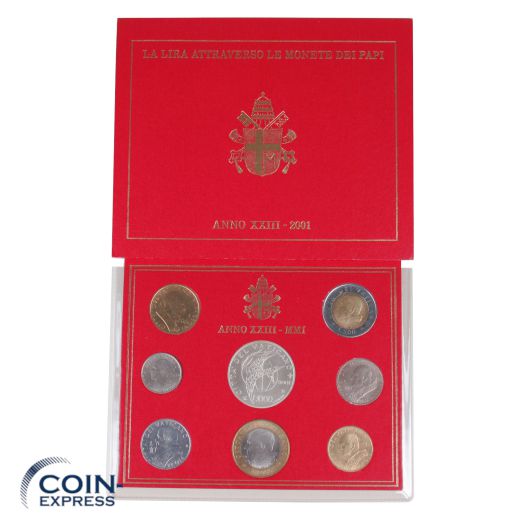Lire Kursmünzensatz Vatikan 2001 BU