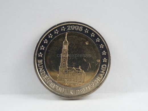 2 Euro Gedenkmünze Deutschland 2008 - Hamburger Michel - G Karlsruhe