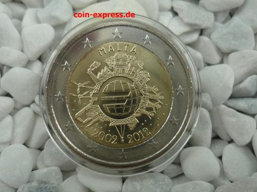 2 Euro Gedenkmünze Malta 2012 - 10 Jahre Euro Bargeld