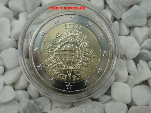 2 Euro Gedenkmünze Estland 2012 - 10 Jahre Euro Bargeld