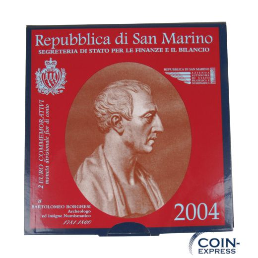 2 Euro Gedenkmünze San Marino 2004 Bartolomeo Borghesi