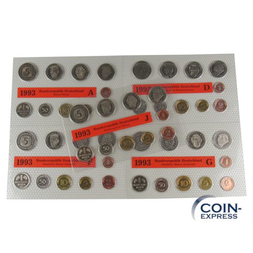 DM Kursmünzensätze Deutschland 1993 Stempelglanz ADFGJ
