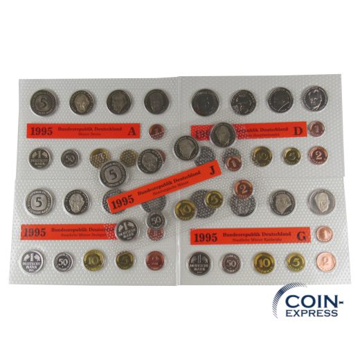 DM Kursmünzensätze Deutschland 1995 Stempelglanz ADFGJ