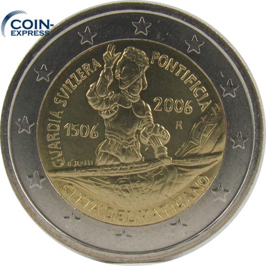 2 Euro Gedenkmünze Vatikan 2006 Schweizer Garde