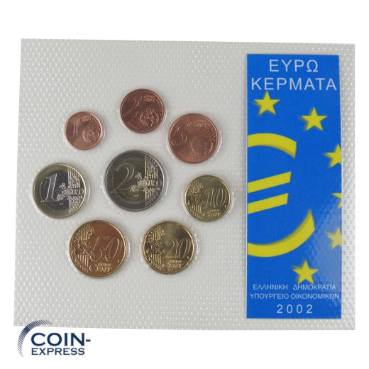 Euro Kursmünzensatz Griechenland 2002 EFS