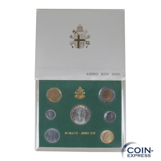 Lire Kursmünzensatz Vatikan 1992 BU