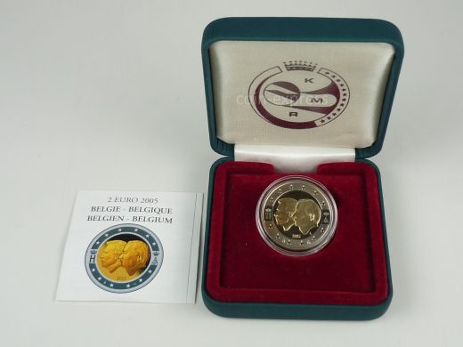 2 Euro Gedenkmünze Belgien 2005 Wirtschaftsunion mit Luxemburg in PP Polierter Platte