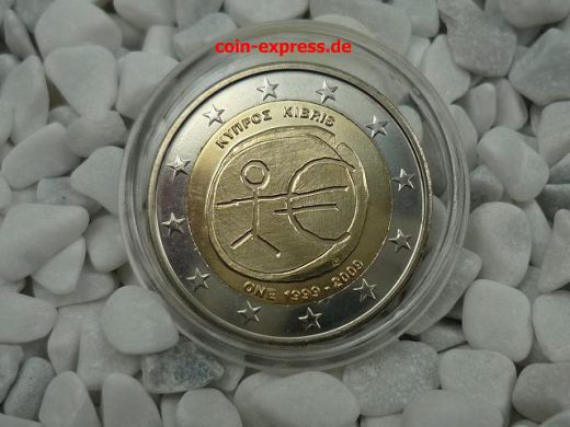 2 Euro Gedenkmünze Zypern 2009 Europäische Währungsunion