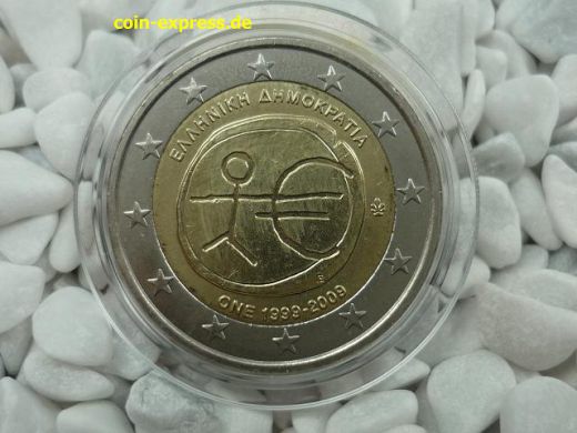 2 Euro Gedenkmünze Griechenland 2009 Europäische Währungsunion