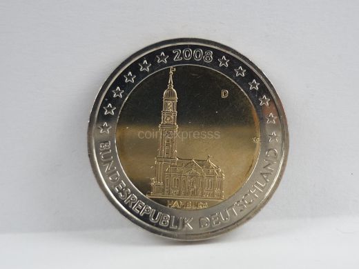 2 Euro Gedenkmünze Deutschland 2008 - Hamburger Michel - D München