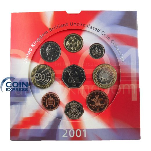 Pound Kursmünzensatz Großbritannien 2001