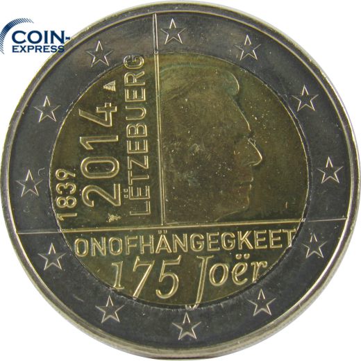 2 Euro Gedenkmünze Luxemburg 2014 - 175 Jahre Unabhängigkeit
