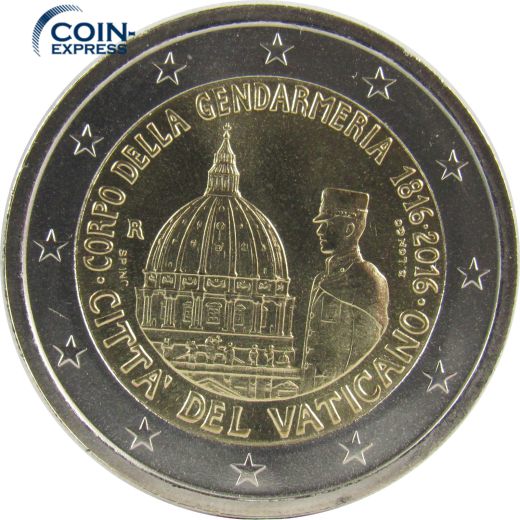 2 Euro Gedenkmünze Vatikan 2016 - Gendarmeriekorps