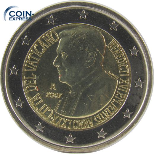2 Euro Gedenkmünze Vatikan 2007 - Geburtstag Benedikt XVI.