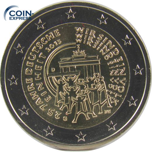 2 Euro Gedenkmünze Deutschland 2015 - 25 Jahre Deutsche Einheit - G Karlsruhe