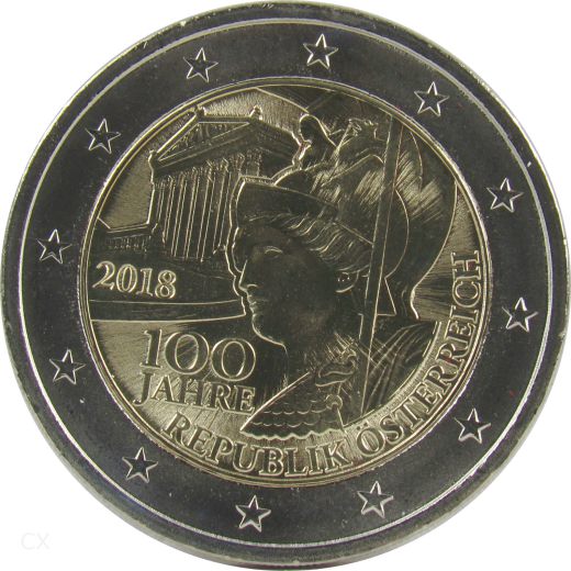 2 Euro Gedenkmünze Österreich 2018 - 100 Jahre Republik