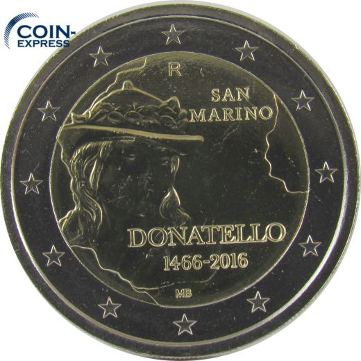 2 Euro Gedenkmünze San Marino 2016 - Donatello