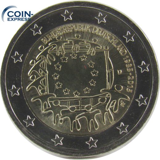 2 Euro Gedenkmünze Deutschland 2015 - 30 Jahre Europaflagge - D München