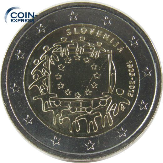 2 Euro Gedenkmünze Slowenien 2015 - 30 Jahre Europaflagge
