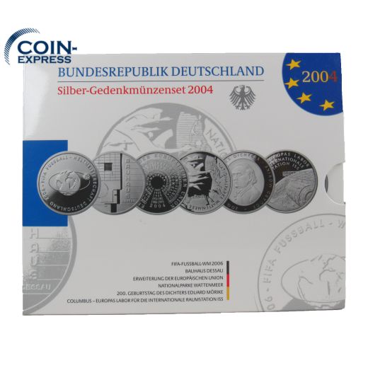 10 Euro Silber Gedenkmünzenset Deutschland 2004 Spiegelglanz