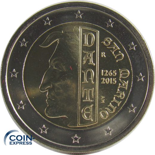 2 Euro Gedenkmünze San Marino 2015 Dante Alighieri