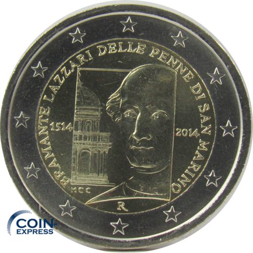 2 Euro Gedenkmünze San Marino 2014 Donato Bramante