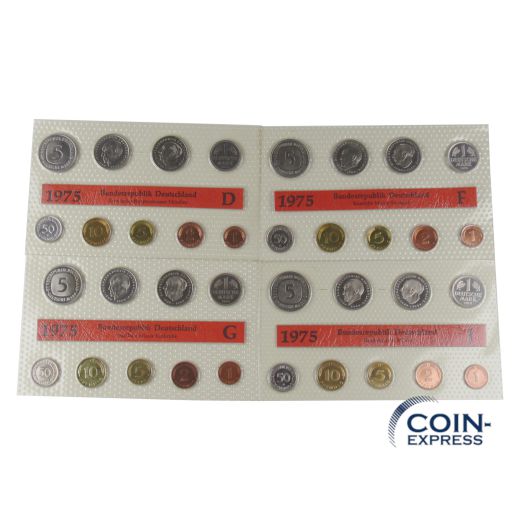 DM Kursmünzensätze Deutschland 1975 Stempelglanz - DFGJ