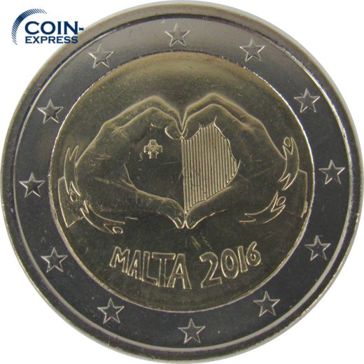 2 Euro Gedenkmünze Malta 2016 - Von Kindern mit Solidarität