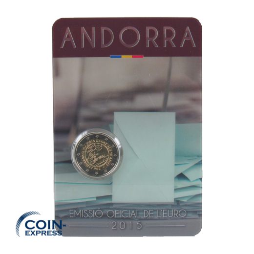 2 Euro Gedenkmünze Andorra 2015 Volljährigkeit in Coincard