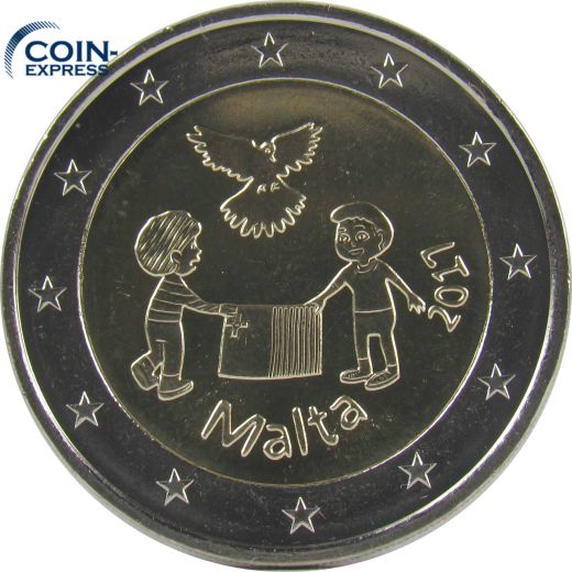 2 Euro Gedenkmünze Malta 2017 - Frieden