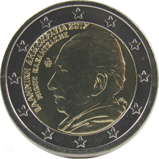 2 Euro Gedenkmünze Griechenland 2017 - Nikos Kazantzakis