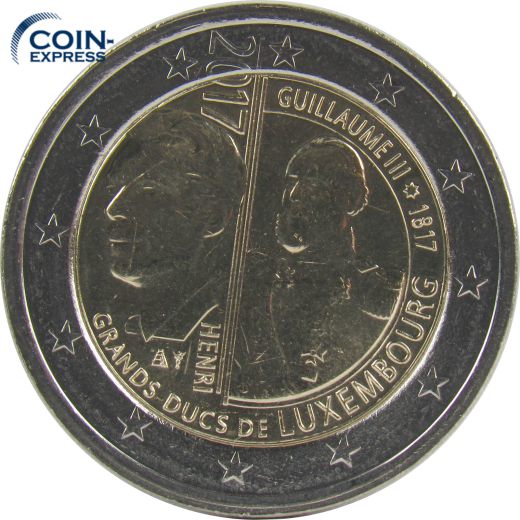 2 Euro Gedenkmünze Luxemburg 2017 - 200. Geburtstag von Wilhelm III.