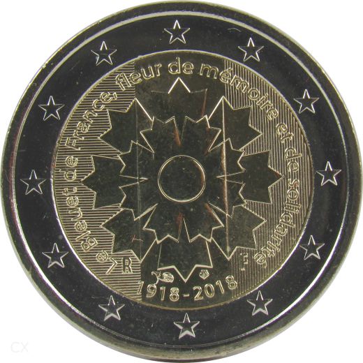 2 Euro Gedenkmünze Frankreich 2018 - Kornblume