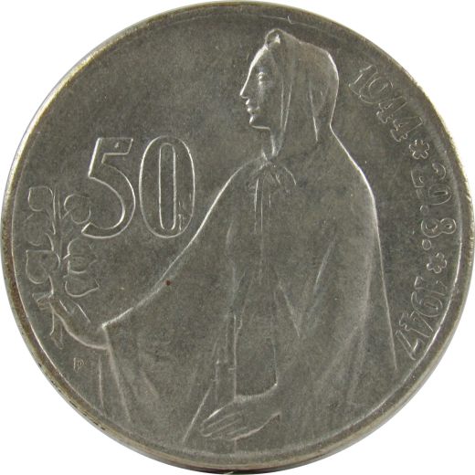 50 Kronen Gedenkmünze Tschechoslowakei 1947 - Slowakischer Aufstand
