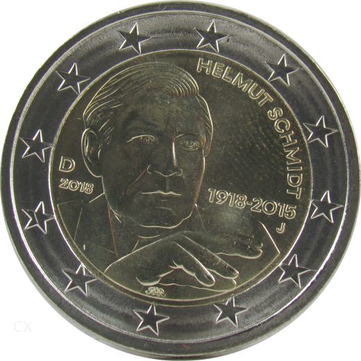 2 Euro Gedenkmünze Deutschland 2018 Helmut Schmidt - J