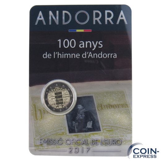 2 Euro Gedenkmünze Andorra 2017 Hymne in Coincard
