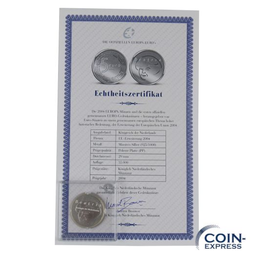 5 Euro Gedenkmünze Niederlande 2004 - EU-Erweiterung