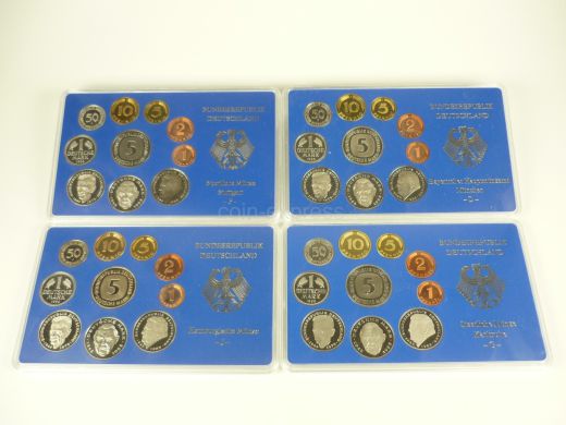 DM Kursmünzensätze Deutschland 1990 PP DFGJ