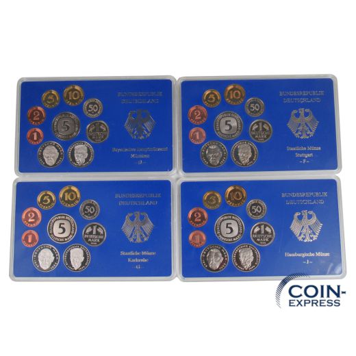 DM Kursmünzensätze Deutschland 1989 PP DFGJ