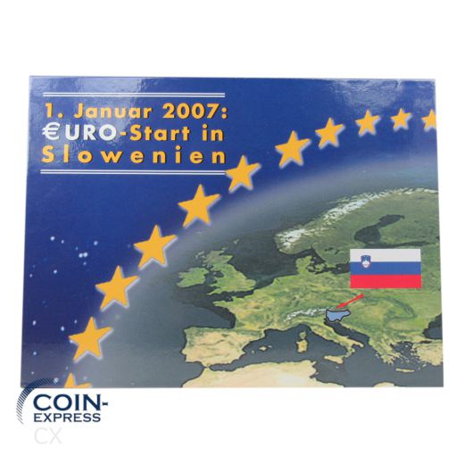 Euro Kursmünzensatz Slowenien 2007 - 1. Januar Euro-Start