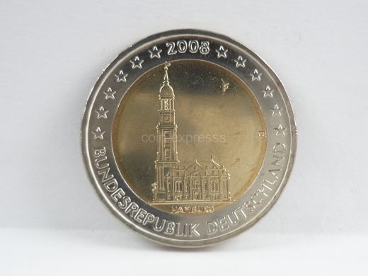 2 Euro Gedenkmünze Deutschland 2008 - Hamburger Michel - F Stuttgart