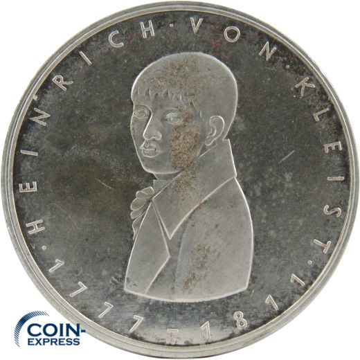 5 DM Gedenkmünze Deutschland 1977 G Heinrich von Kleist