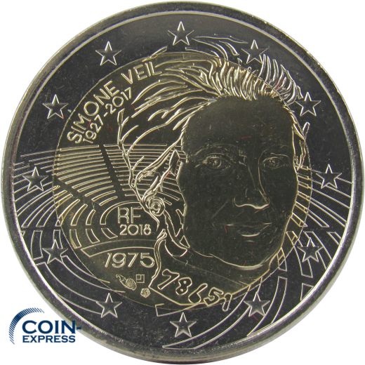 2 Euro Gedenkmünze Frankreich 2018 - Simone Veil