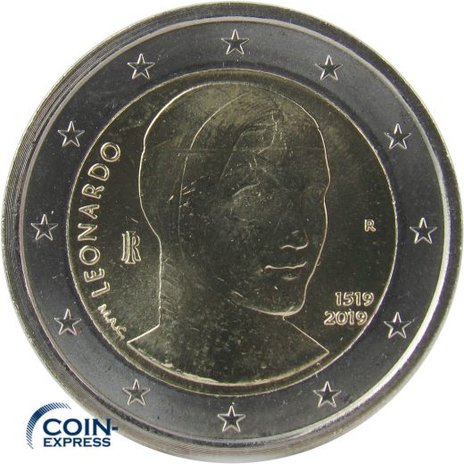 2 Euro Gedenkmünze Italien 2019 - Leonardo da Vinci