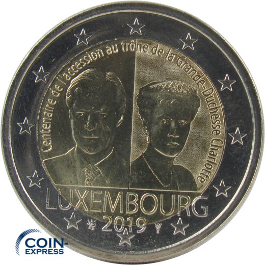 2 Euro Gedenkmünze Luxemburg 2019 - Thronbesteigung Charlotte