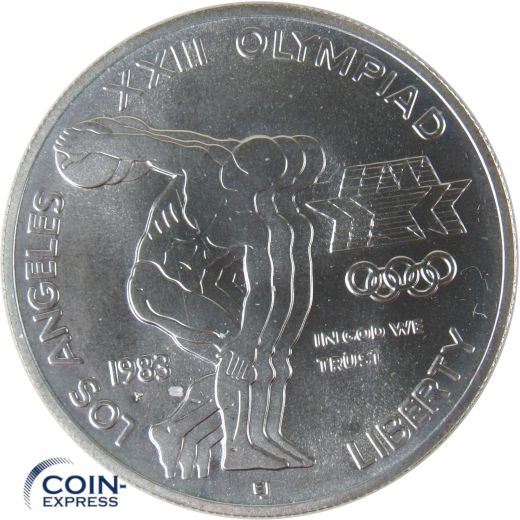 1 Dollar Gedenkmünze USA 1983 Olympia LA Diskuswerfer